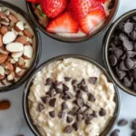 Protein fluff bowls with various healthy toppings.
